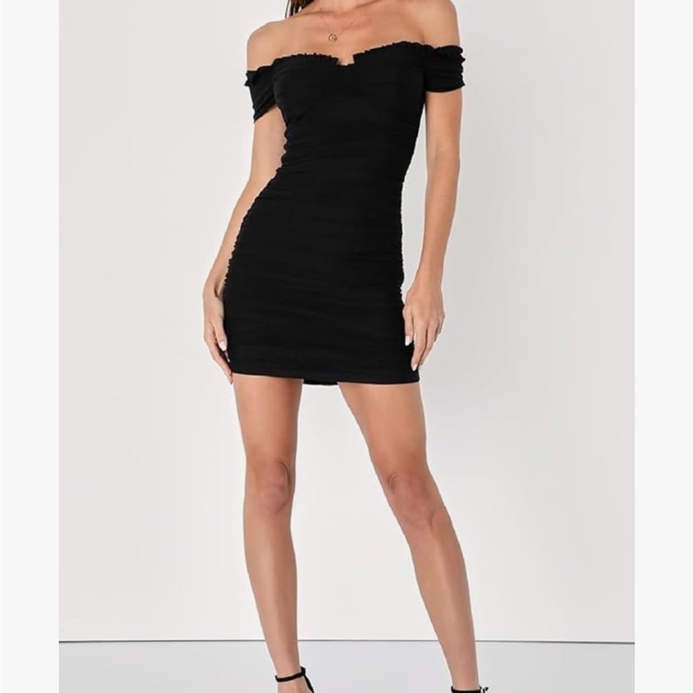 NWT Lulu Elegant Black Off-Shoulder Dress XL